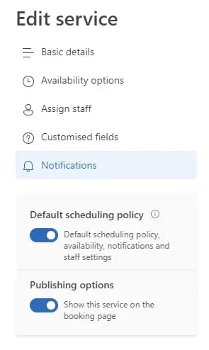 Microsoft-bookings-default policies