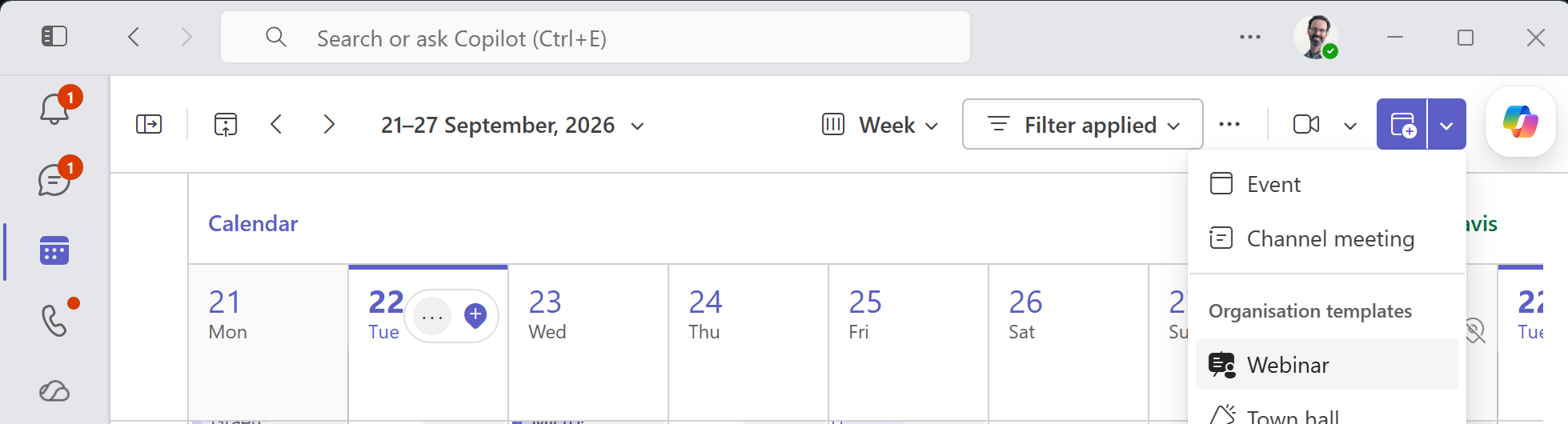 Create Teams Webinar