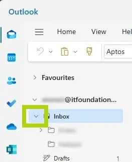how to find and recover email in outlook - sub folders