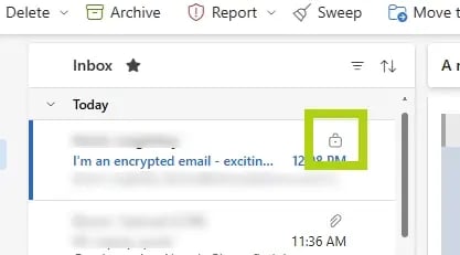 how to send a secure encrypted email in outlook - recipient email pane