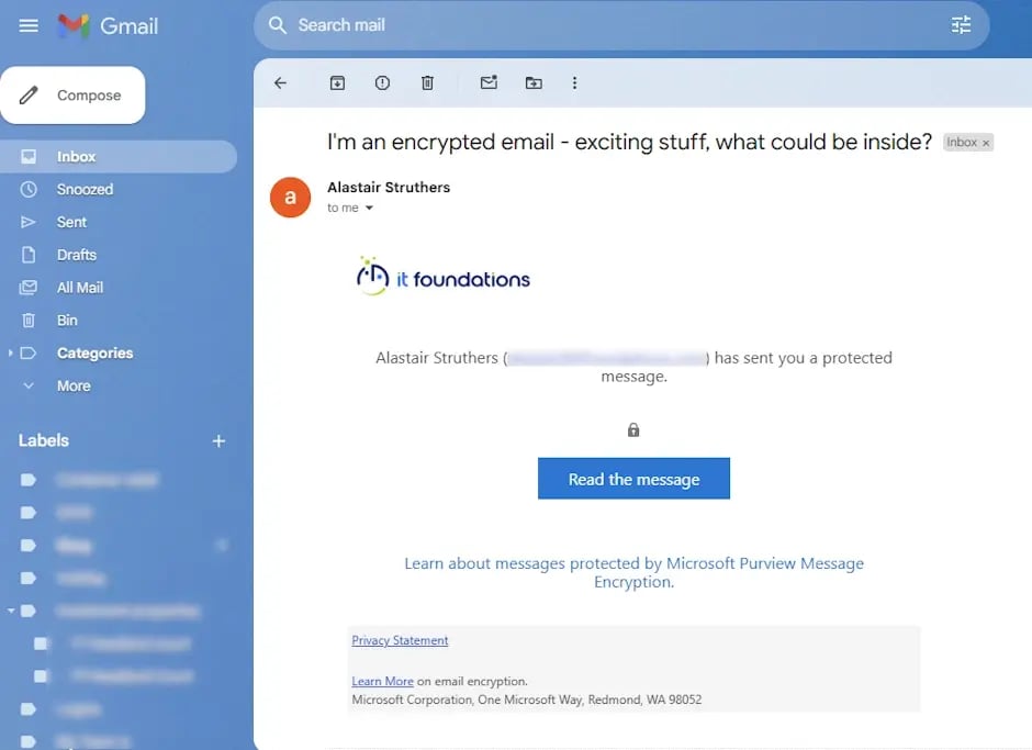 how to send a secure encrypted email in outlook - recipient email non-outlook