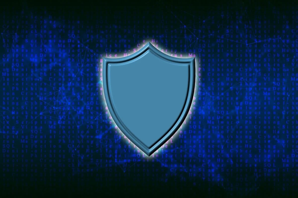 shield on blue background