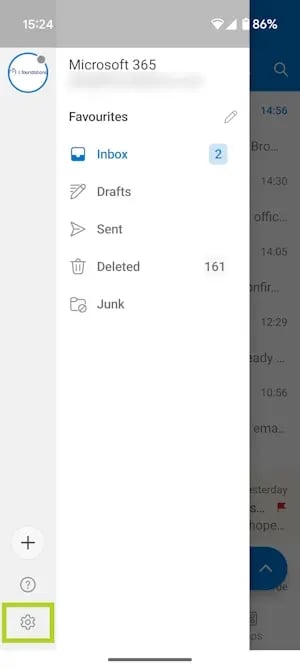 How to turn on Out of Office in Microsoft Outlook for the Android Image 1