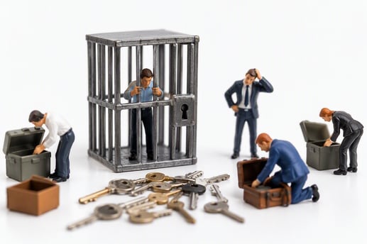 Miniature plastic people trying to get someone out of jail-800x