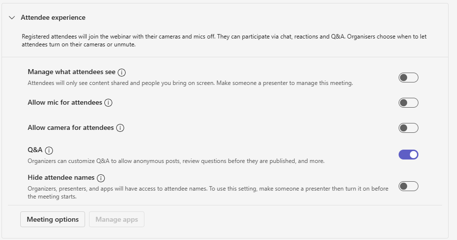 webinar settings